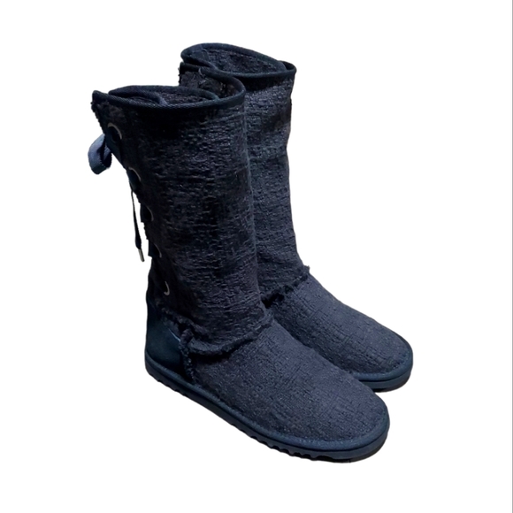 UGG Women's Heirloom Lace-up Boots Size 5 "Like New" - Picture 1 of 10